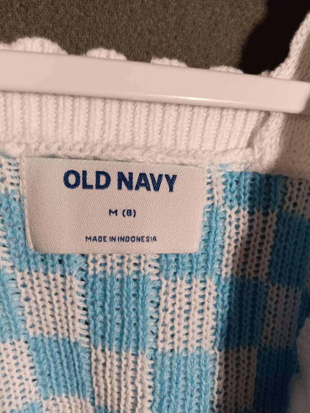 Old Navy Girls Blue White Checker Sweater Tank Top Medium 8 New NWT - Picture 4 of 4